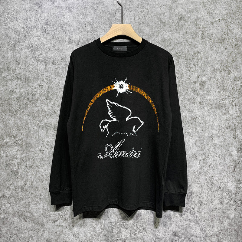 Amiri long sleeve shirts night sky pegasus printing
