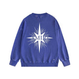 Amiri washed sweatshirt star shield printing washed and distressed