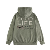 Amiri washed hoodie with distressed text and distressed printing