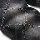 Mens Fashion Jeans Chain embroidery S8261#