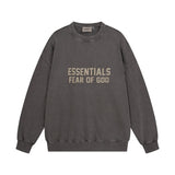 C.e sweatshirt early autumn fog seam-lined letter washed distressed crewneck pullover sweatshirt