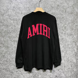 Amiri long sleeve shirts red letter bevel letterprinting