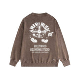 Amiri washed sweatshirt musical note fan printing washed and distressed