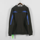 C.e hoodie spring & fall c.e patchwork ribbon blue rib hooded sweatshirt