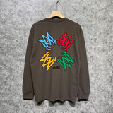 Amiri long sleeve shirts color block simple label set printing