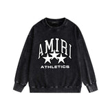 Amiri washed sweatshirt outline five-pointed star printing washed and distressed