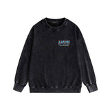 Amiri washed sweatshirt flame island printing washed and distressed