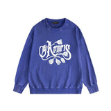 Amiri washed sweatshirt morning glory printing washed and distressed