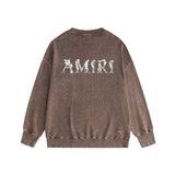 Amiri washed sweatshirt vine text printing washed and distressed
