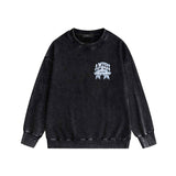 Amiri washed sweatshirt five-star rose printing washed and distressed