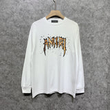 Amiri long sleeve shirts splash paint skeleton printing