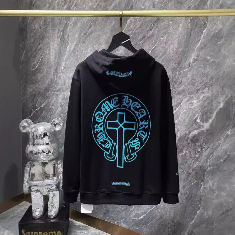 Chh Chrome Hearts Hoodie Autumn/Winter Classic Sanskrit Blue Alphabet Casual Sports Hooded Sweater