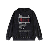 Amiri washed sweatshirt letter sign printing washed and distressed