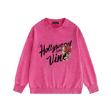 Amiri washed sweatshirt hollywood rose printing washed and distressed