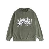 Amiri washed sweatshirt colorless floral printing washed and distressed
