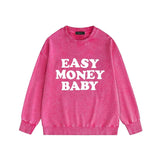 Amiri washed sweatshirt fat letter printing washed and distressed