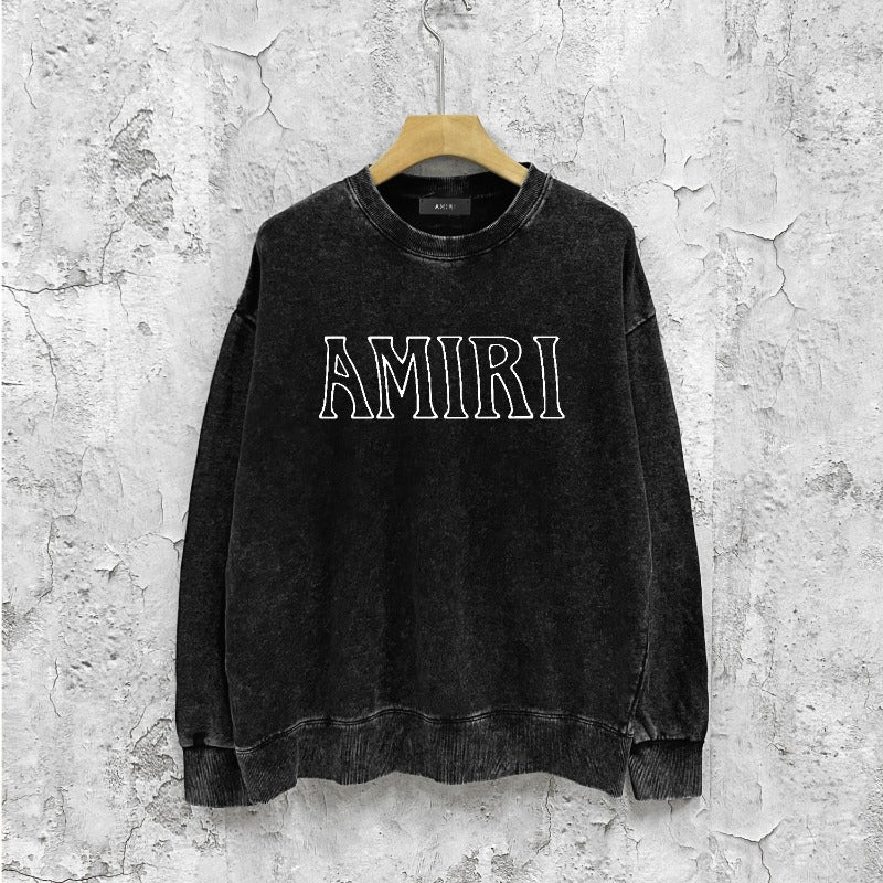 Amiri washed sweatshirt miter letter print washed old