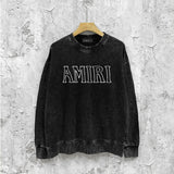 Amiri washed sweatshirt miter letter print washed old