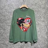 Amiri long sleeve shirts heart wolf head printing