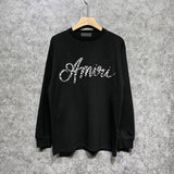 Amiri long sleeve shirts silver ring snake letterprinting