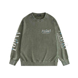 Amiri washed sweatshirt double-sided rose print washed old