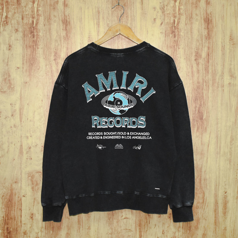 Amiri washed sweatshirt earth letterprinting washed and distressed