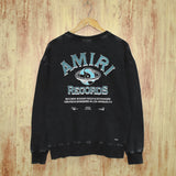 Amiri washed sweatshirt earth letterprinting washed and distressed