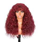 Women's Wigs Bangs Tight Curly Lace Part Wig