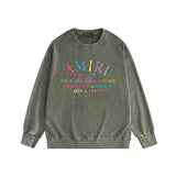 Amiri washed sweatshirt watercolor cartoon letter print washed old