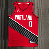 NBA Jerseys Trailblazer, Red (JORDAN) No. 0, Lillard