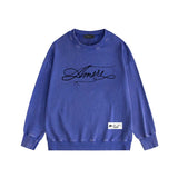 Amiri washed sweatshirt needle thread alphabet print washed old