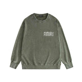 Amiri washed sweatshirt mottled spider printing washed and distressed