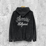 Amiri washed hoodie letter-filled printing distressed printing