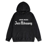 Amiri washed hoodie music letter distressed printing