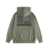 Amiri washed hoodie tv channel washed and distressed printing