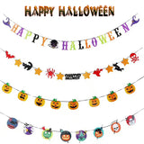 Halloween flag hanging ornaments Halloween Pumpkin Paper Banner – Triangle Flag Party Decoration