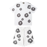 Denim Tears T Shirt ShortsPuff Print Short Sleeve T-shirt Loose Couple Shorts Suit(Options need to be purchased separately)