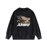 Amiri washed sweatshirt mottled pegasus printing washed and distressed