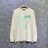 Amiri long sleeve shirts coconut tree bird printing