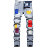 Mens Fashion Jeans Colored patch 8831#