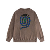 Amiri washed sweatshirt large patchwork colorful snake printing washed and distressed