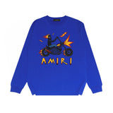 Amiri long sleeve shirts motorcycle skull printing