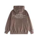 Amiri washed hoodie hollywood art word printing distressed printing