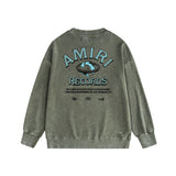 Amiri washed sweatshirt earth letterprinting washed and distressed