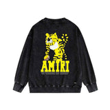 Amiri washed sweatshirt little tiger printing washed and distressed