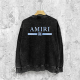 Amiri washed sweatshirt crayon horizontal strip printing washed old