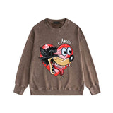 Amiri washed sweatshirt heart wolf head printing washed and distressed