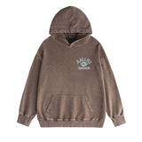 Amiri washed hoodie earth letter washed and distressed printing