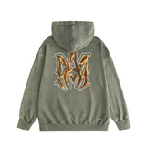 Amiri washed hoodie splashed paint skeleton washed distressed printing