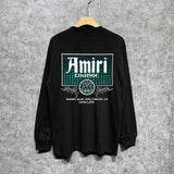 Amiri long sleeve shirts flower diamond nameplate printing